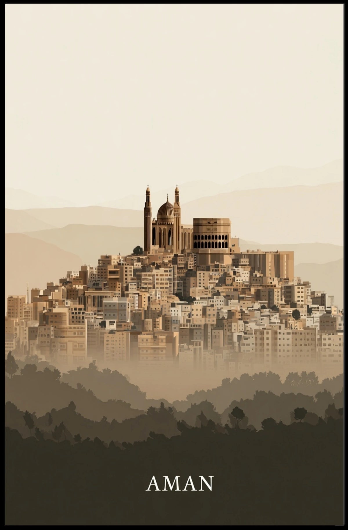 Aman A Tranquil Cityscape Poster