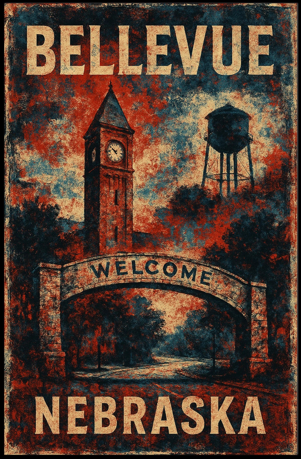 Bellevue Nebraska Scenic Travel Photography Realism Poster