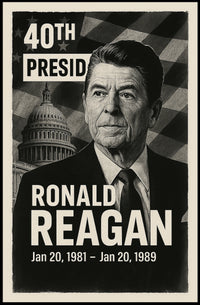 Ronald Reagan 40th President of the United States Digital Montaje Poster