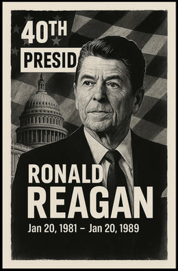 Ronald Reagan 40th President of the United States Digital Montaje Poster