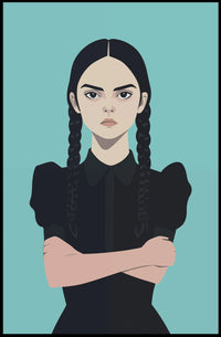 Gothic Girl Braided Hair Serious Poster