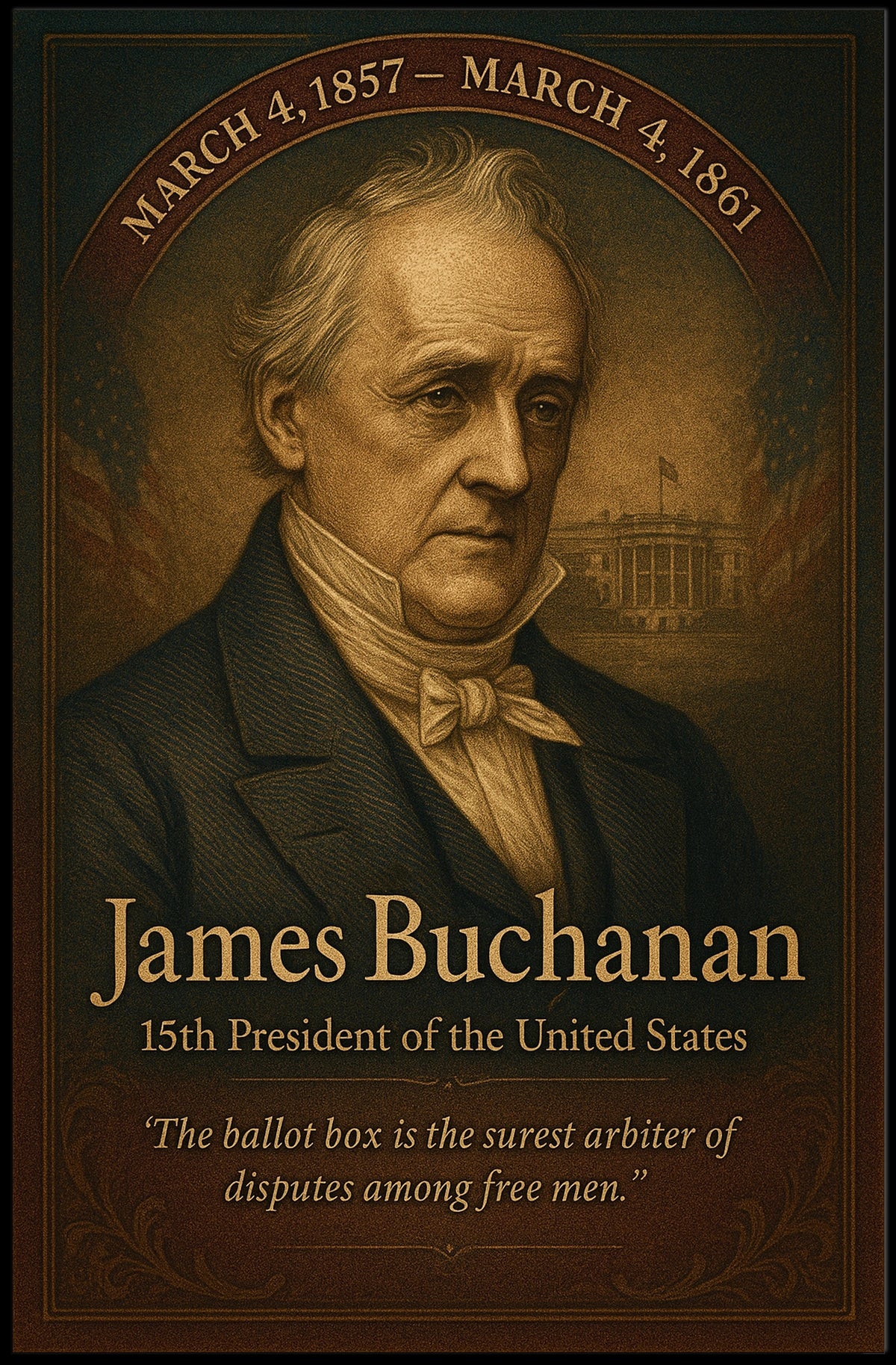 James Buchanan Patriotic Vintage Poster Art Print