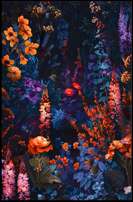 Vibrant Enchanted Floral Scene Artistic Poster