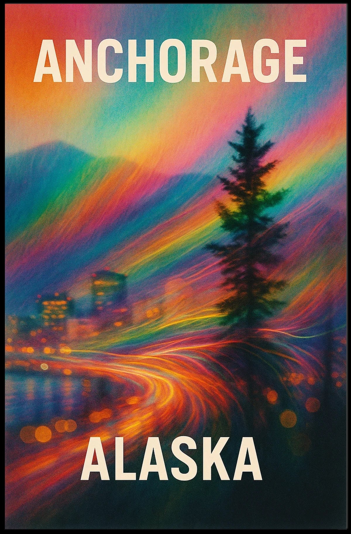 Anchorage, Alaska A Vibrant Journey Poster