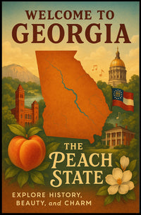 Georgia Peach State Scenic Home Decor Poster