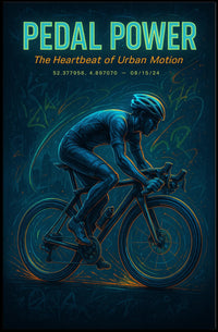 PEDAL POWER Energetic Urban Motion Sports Poster PosterGoat