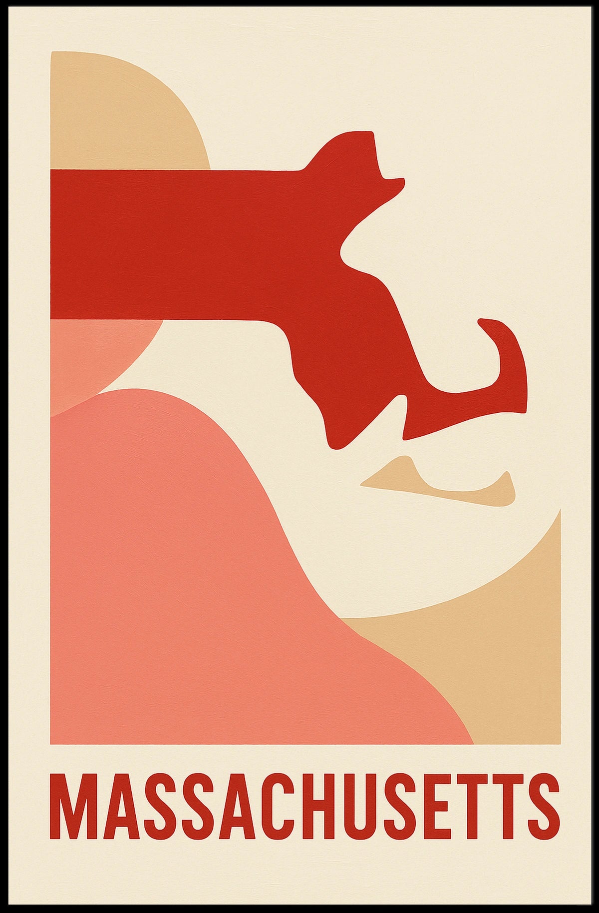 Massachusetts Abstract Art Poster