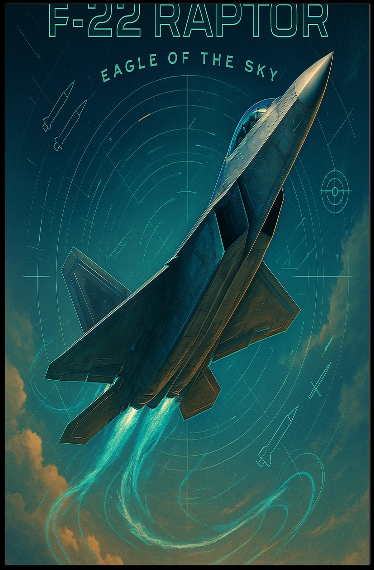 F22 Raptor Poster Eagle of the Sky for Aviation Enthusiasts