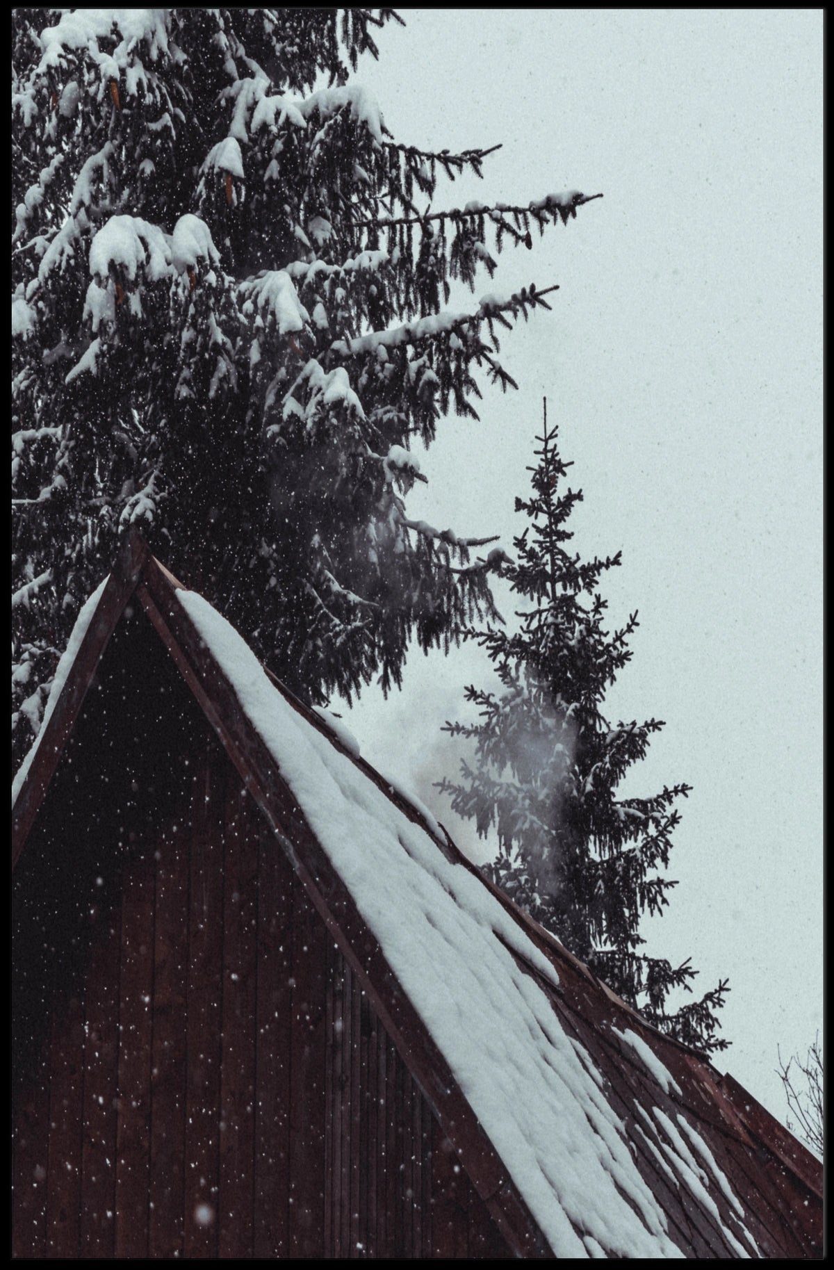 Serene Winter Cabin Scene National Park Poster
