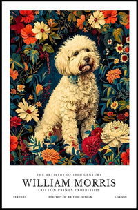 William Morris Inspired Floral Dog Artistic Poster