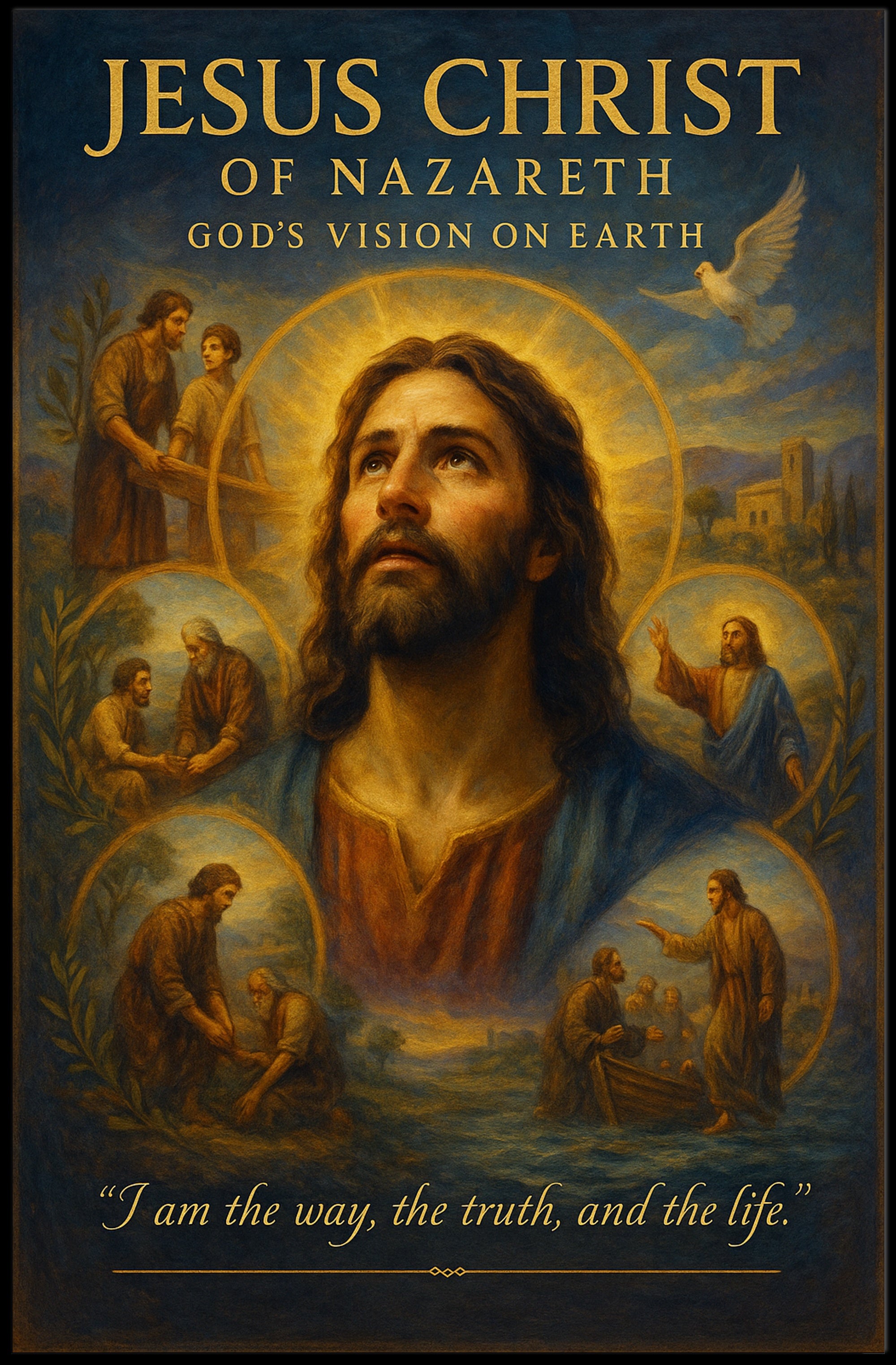 Divine Renaissance Jesus Artwork Motivational or Quote Poster