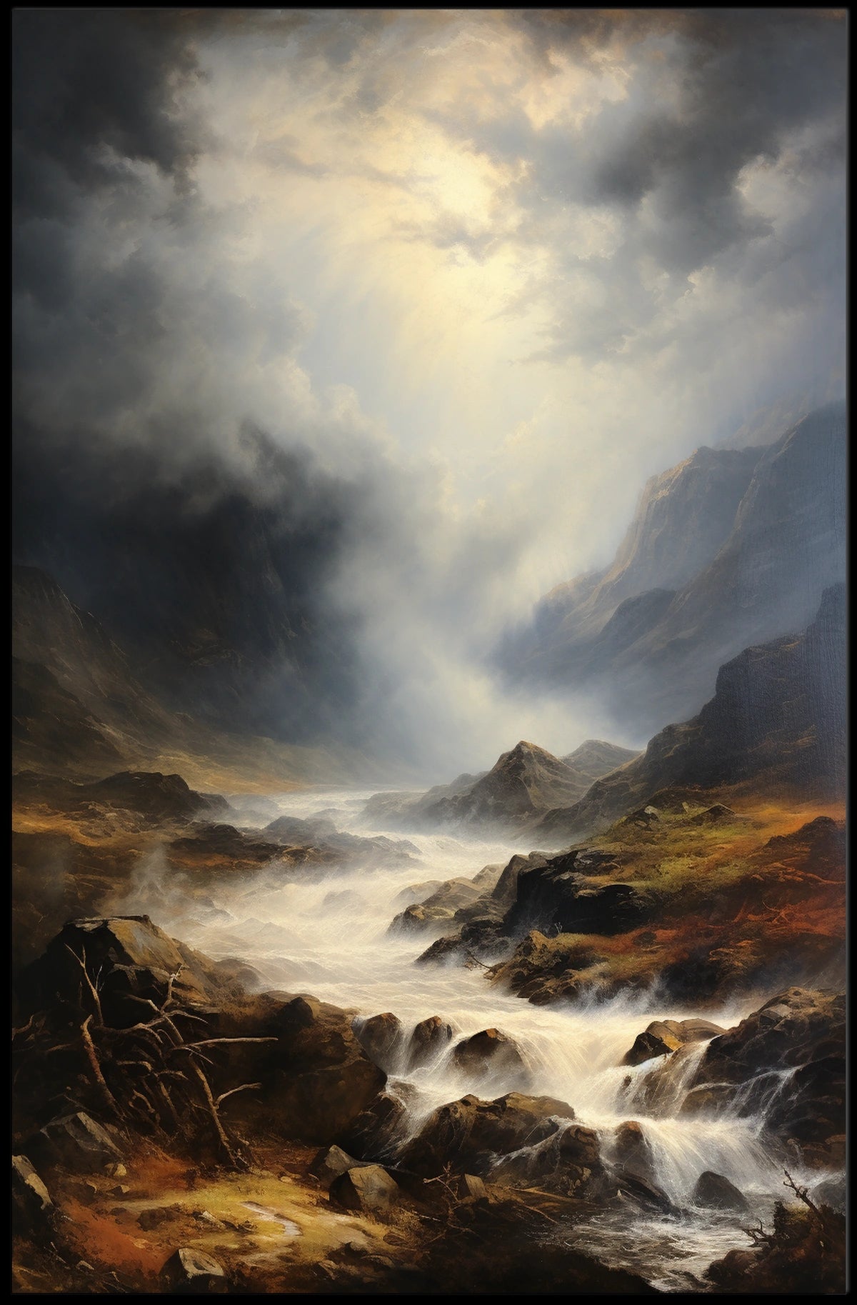 Dramatic Wilderness Landscape: Photorealistic National Park Poster