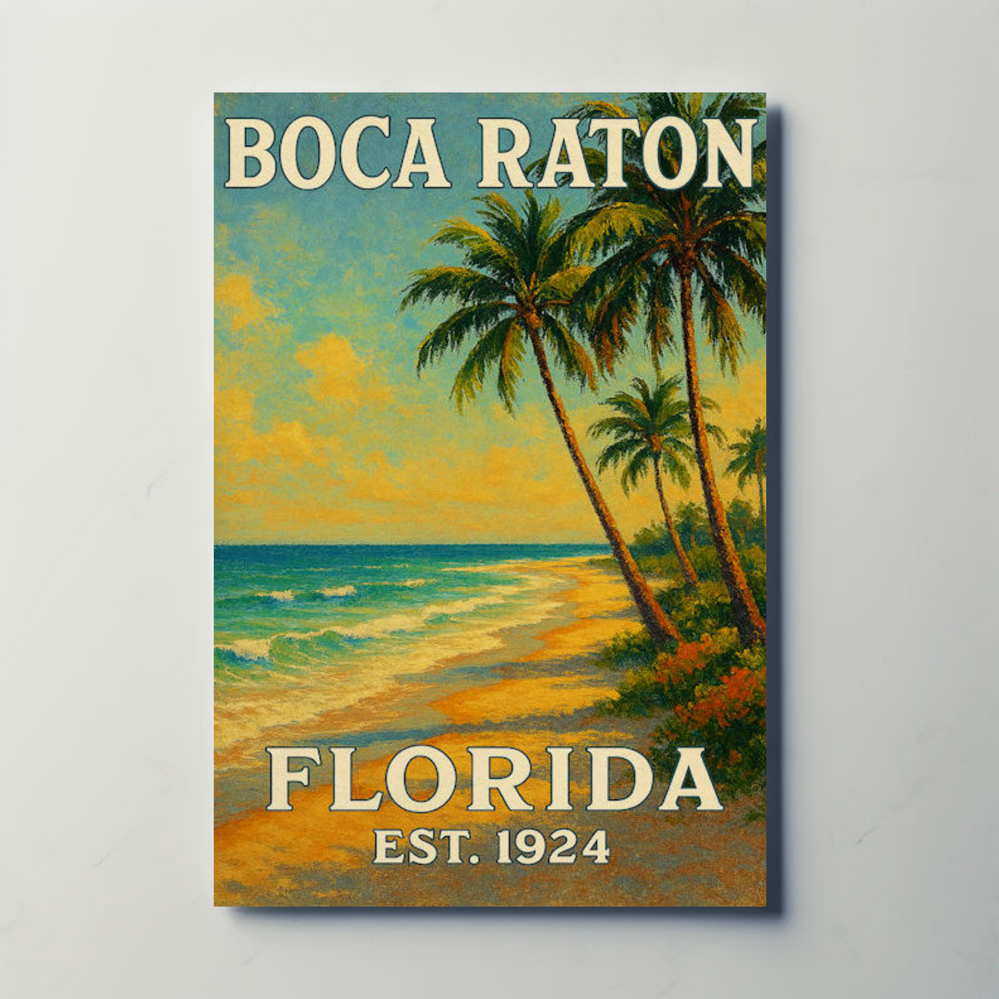 Boca Raton Florida Tropical Beach Palms Poster
