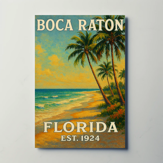 Boca Raton Florida Tropical Beach Palms Poster