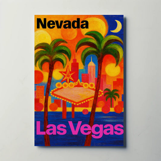 Nevada Las Vegas Neon Lights Nightlife Poster Poster