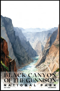 Black Canyon of the Gunnison Watercolor Wall Art Poster