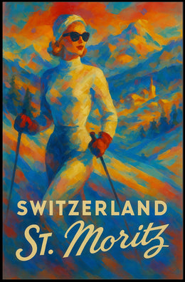 St. Moritz Skiing Adventure Poster