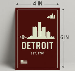 Detroit Skyline Est. 1701 Poster PosterGoat