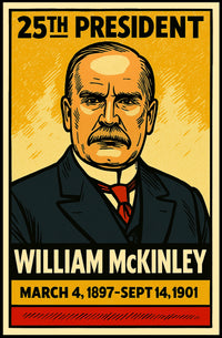 William McKinley 25th President of the United States Inked Comic Style Poster
