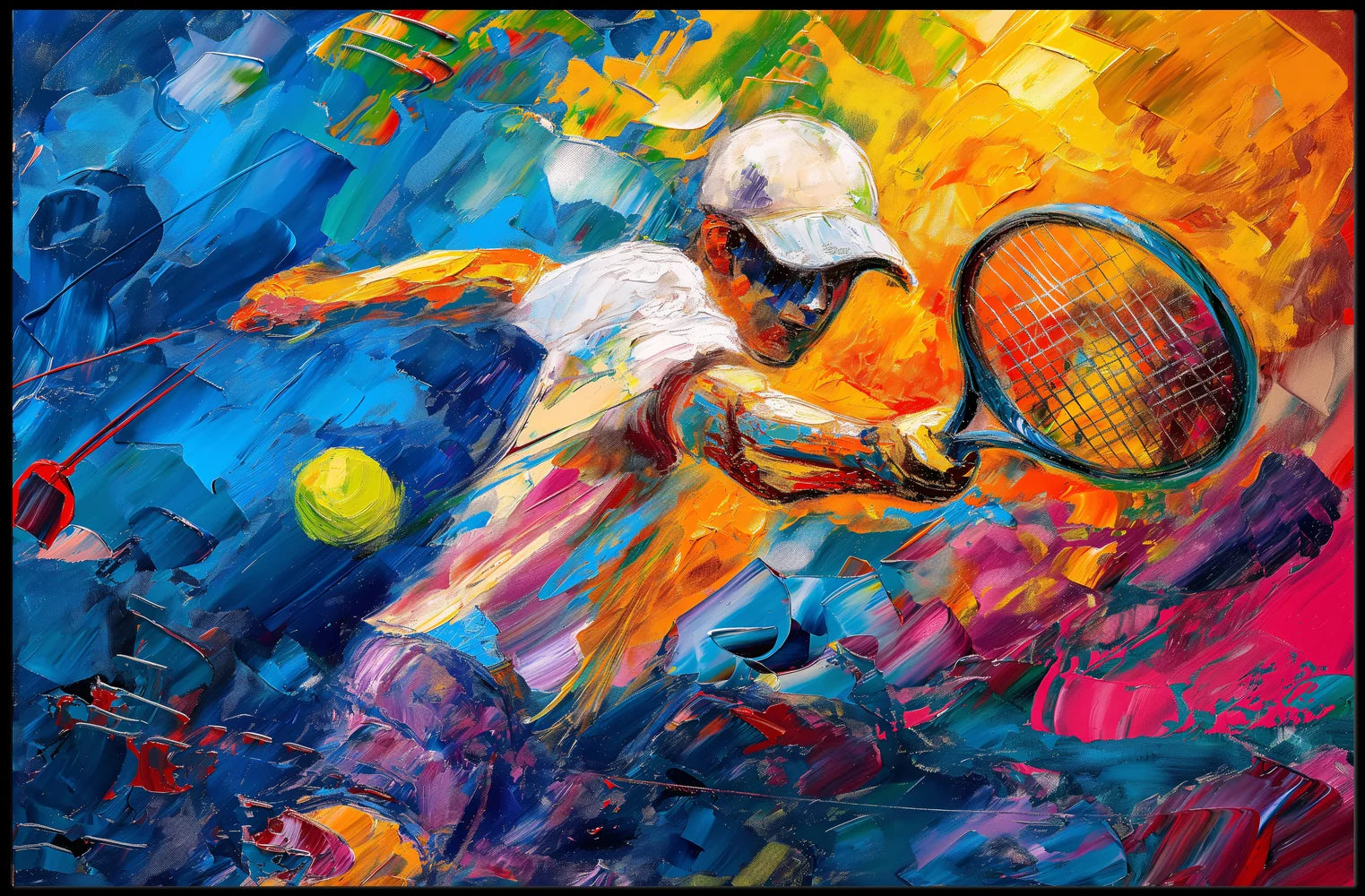 Dynamic Abstract Tennis Player Art Poster