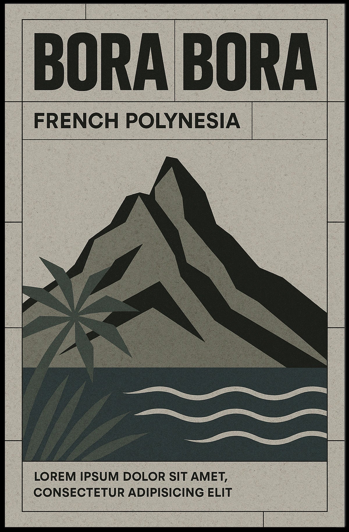 Bora Bora Modern Minimalist Travel Poster