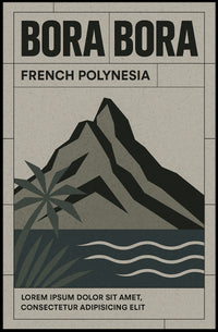 Bora Bora Modern Minimalist Travel Poster