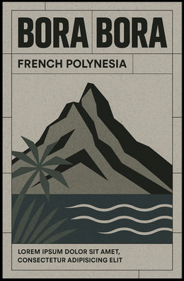 Bora Bora Modern Minimalist Travel Poster