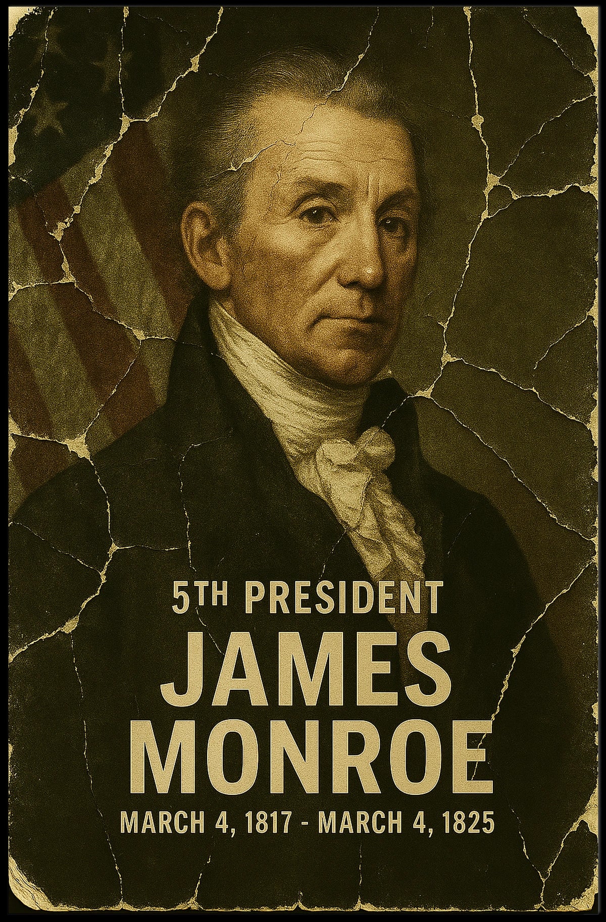 James Monroe 5th President of the United States Damaged Photograph Poster