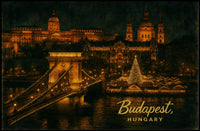 Budapest at Night Poster