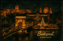 Budapest at Night Poster
