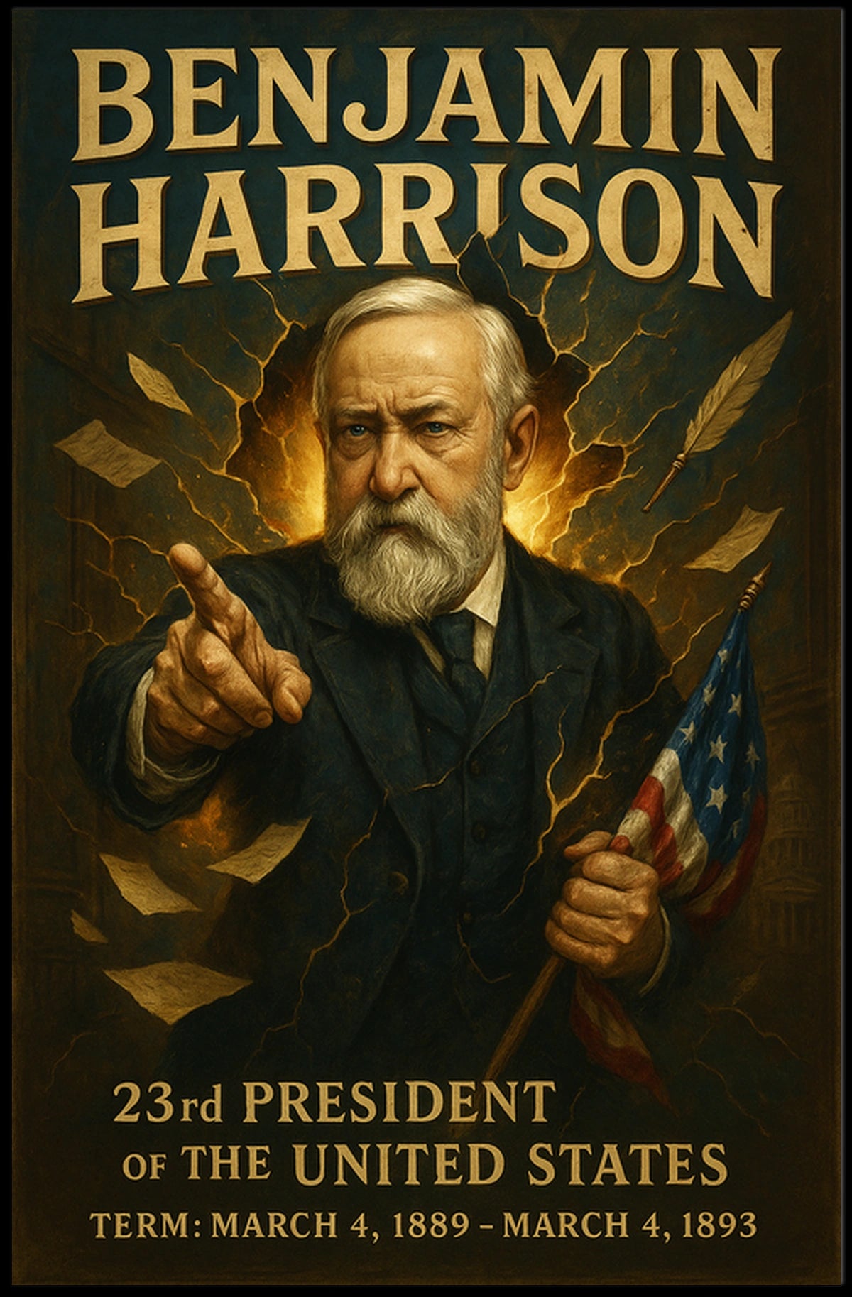 Benjamin Harrison 23rd President Poster