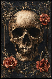 Skull And Roses Poster