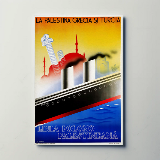 Poland Palestine Greece Turkey Cruise Vintage Poster