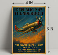 Republic P-47 Thunderbolt WWII Fighter Aircraft Poster