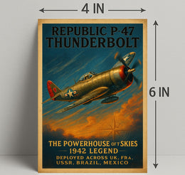 Republic P-47 Thunderbolt WWII Fighter Aircraft Poster
