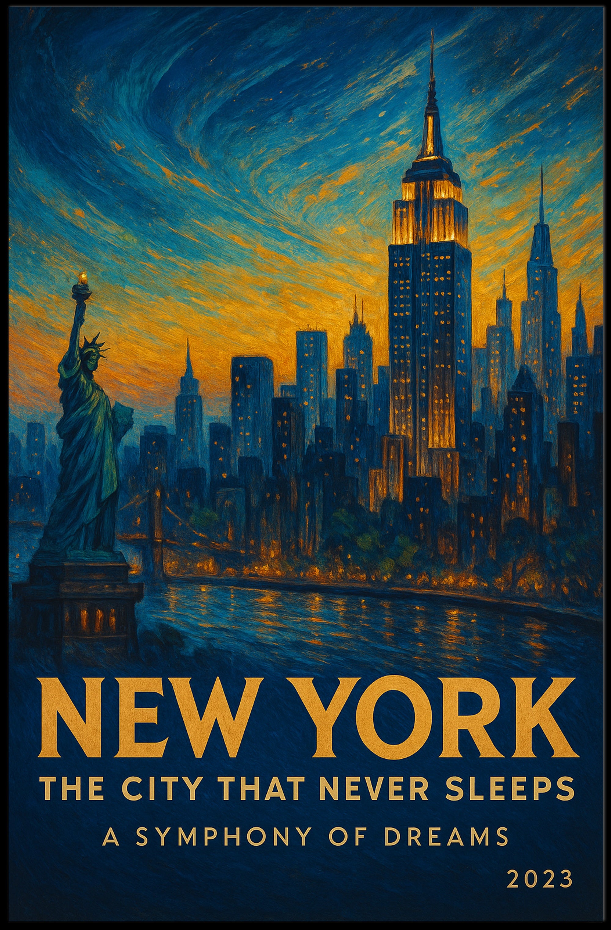 New York Vintage Travel Poster A Symphony Of Dreams