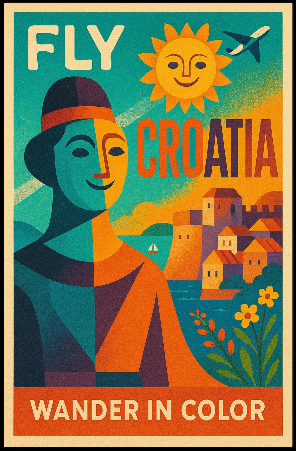 Vibrant Croatia Travel Poster for Cultural Exploration PosterGoat