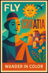 Vibrant Croatia Travel Poster for Cultural Exploration PosterGoat