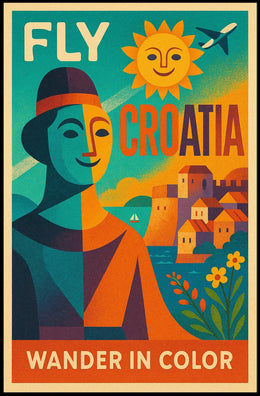 Vibrant Croatia Travel Poster for Cultural Exploration PosterGoat