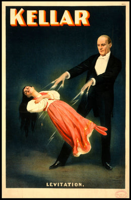 Vintage Levitating Magician Magic Show Historical Poster