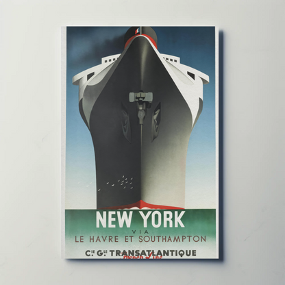 French Line - New York Travel Vintage Travel Poster