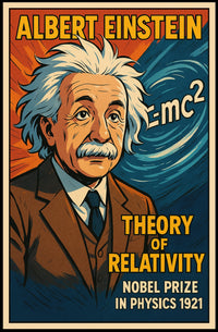 Curious Minds Einstein Relativity Vintage Science Poster