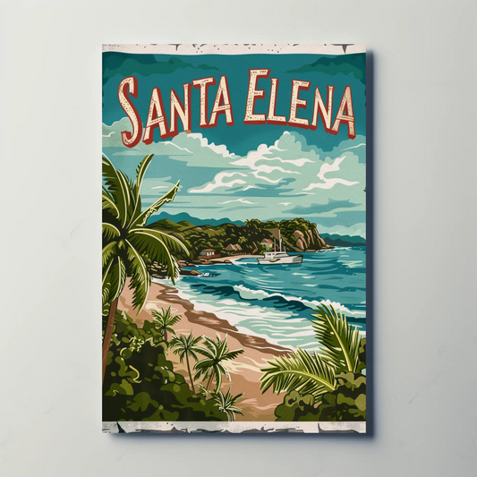 Santa Elena Mexico Beach Paradise Travel Poster
