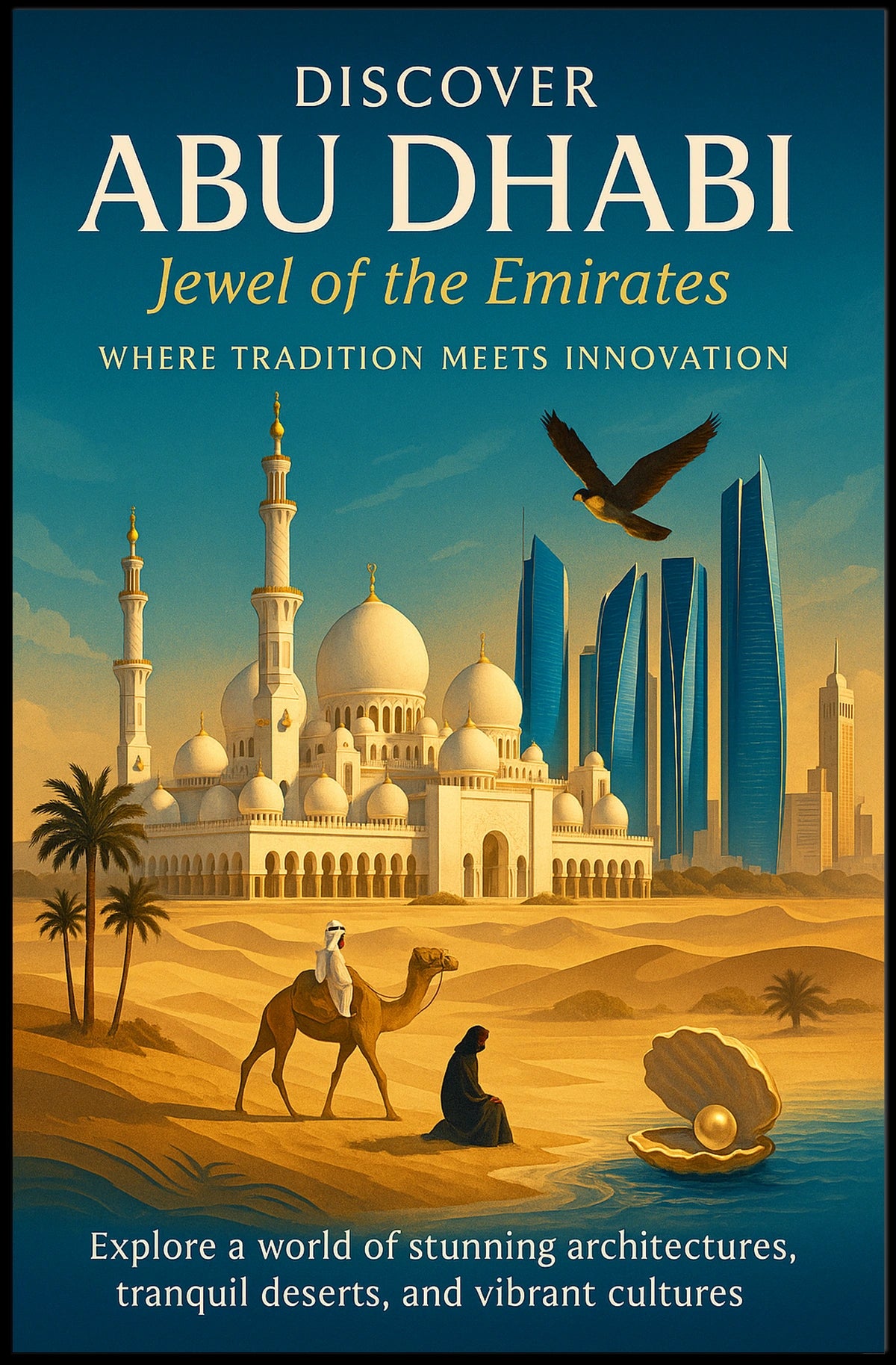 Abu Dhabi Fusion Explore Tradition & Modernity Travel Poster