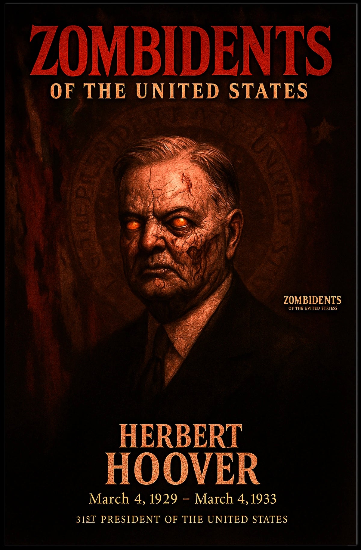 Herbert Hoover 31st President of the United States Zombidents Poster Series