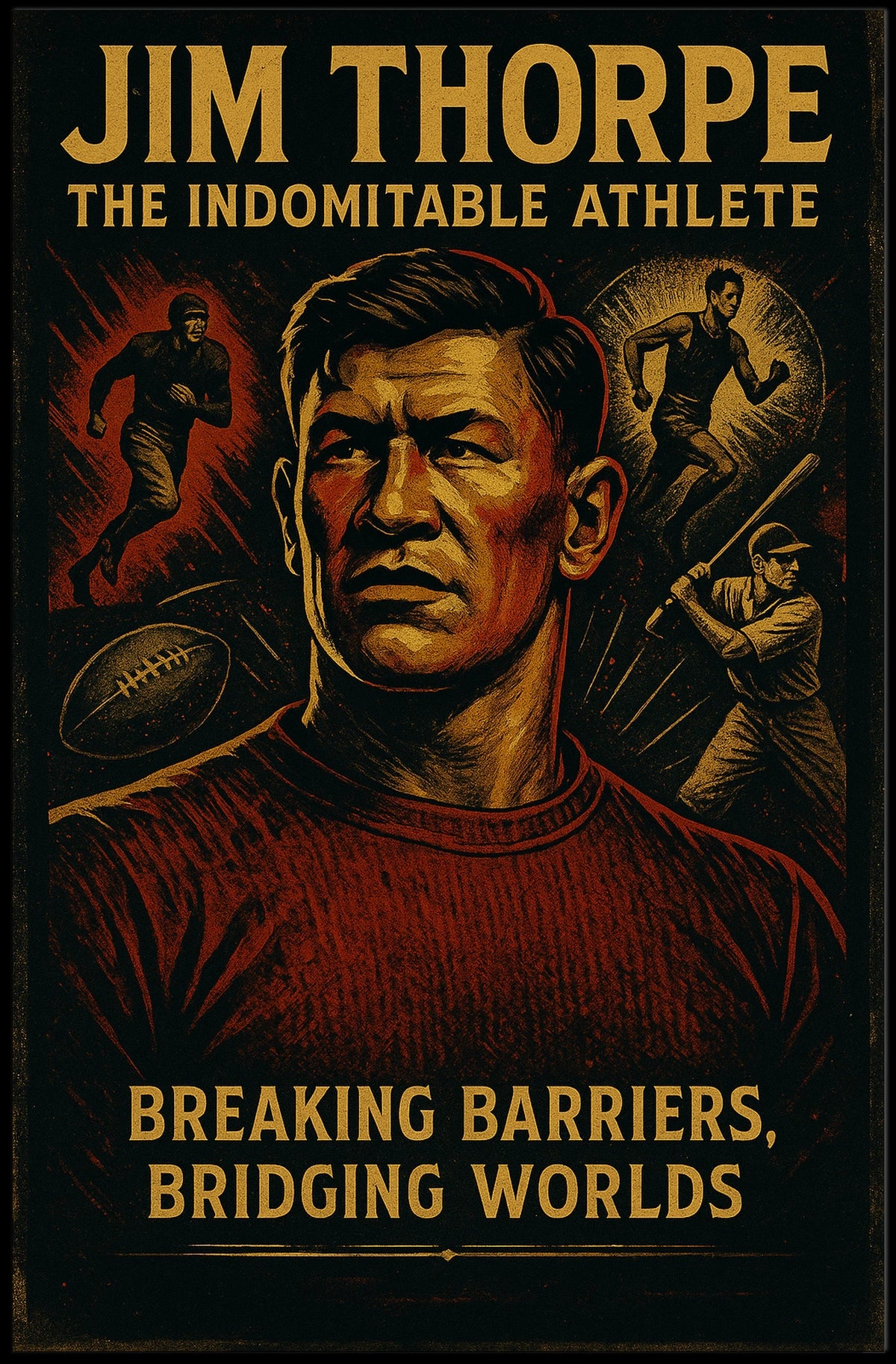 Jim Thorpe Legendary Athlete Poster