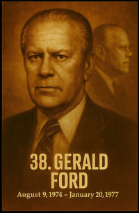 Gerald Ford Poster Vintage Analog Film Aesthetic Presidential Portrait Wall Art Historical Print