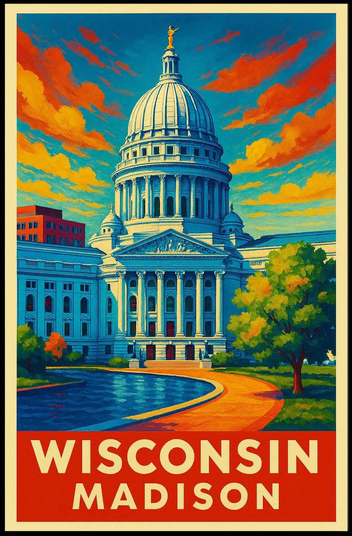Wisconsin State Capitol Madison Poster