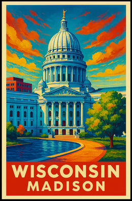 Wisconsin State Capitol Madison Poster
