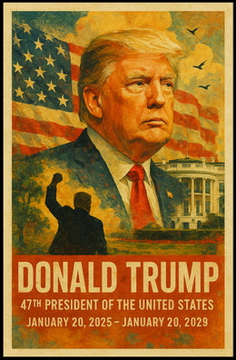 Donald Trump 47th President of the United States Layered Digital Collage Poster